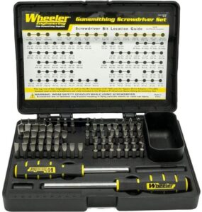 Wheeler's Deluxe Gunsmithing Screwdriver Set is the kit that belongs on every gunsmithing bench - the well thought-out bit selection will put an end to burred, buggered, busted up screw slots on any gun that comes your way.