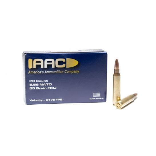 AAC 5.56 AMMO 55 GRAIN FMJ 20RD BOX