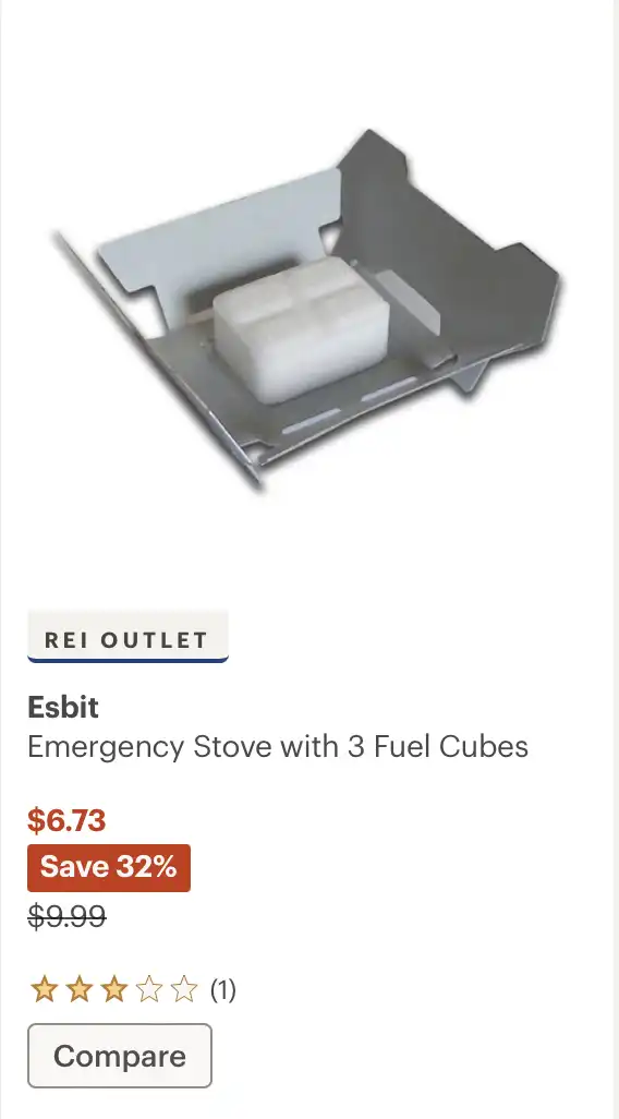 Esbit Emergency Stove with 3 Fuel Cubes | REI Co-op