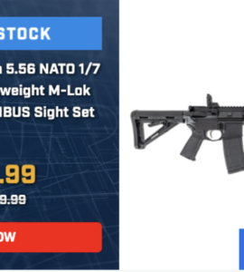 PSA 16" MID-LENGTH 5.56 NATO 1/7 NITRIDE 13.5" LIGHTWEIGHT M-LOK MOE EPT RIFLE W/MBUS SIGHT SET