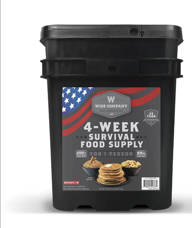 4-Week Survival Food Supply (Over 2,200+ Calories/Day) Wise Company Emergency Food