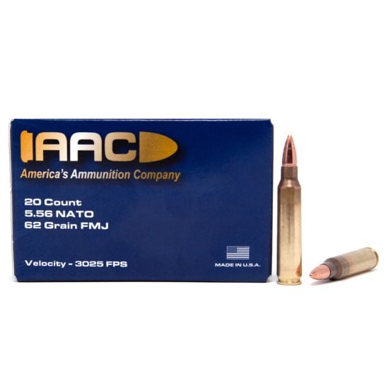 AAC 5.56 AMMO 62 GRAIN FMJ 20RD BOX $9.99