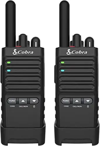 Cobra PX650 - Professional/Business Walkie Talkies - Rechargeable, 300,000 sq. ft/25 Floor Range Two-Way Radio Set (2-Pack), Black