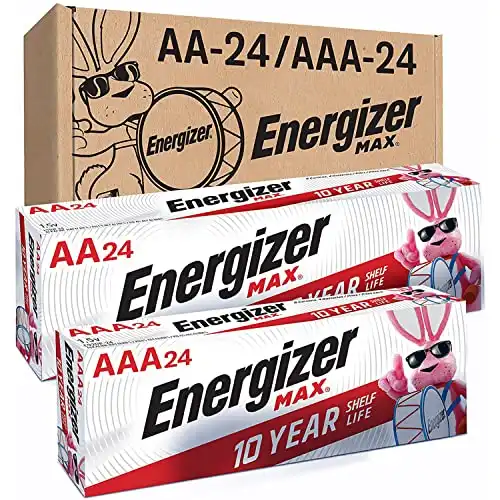 $28.00 Energizer AA Batteries and AAA Batteries, 24 Max Double A Batteries and 24 Max Triple A Batteries Combo Pack, 48 Count