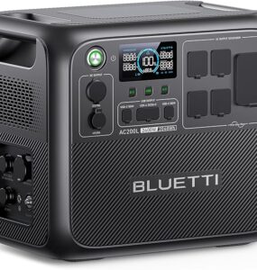 BLUETTI Portable Power Station AC200L, 2048Wh LiFePO4 Battery Backup, Expandable to 8192Wh w/ 5 2400W AC Outlets (3600W Power Lifting), 30A RV Output, Solar Generator for Camping, Home Use, Emergency