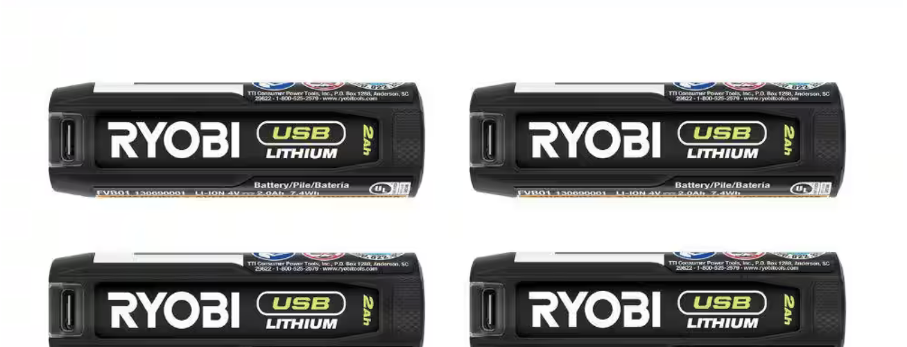 RYOBI USB Lithium 3.0 Ah Lithium-Ion Rechargeable Battery 6-pack