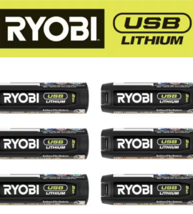 RYOBI USB Lithium 3.0 Ah Lithium-Ion Rechargeable Battery 6-pack