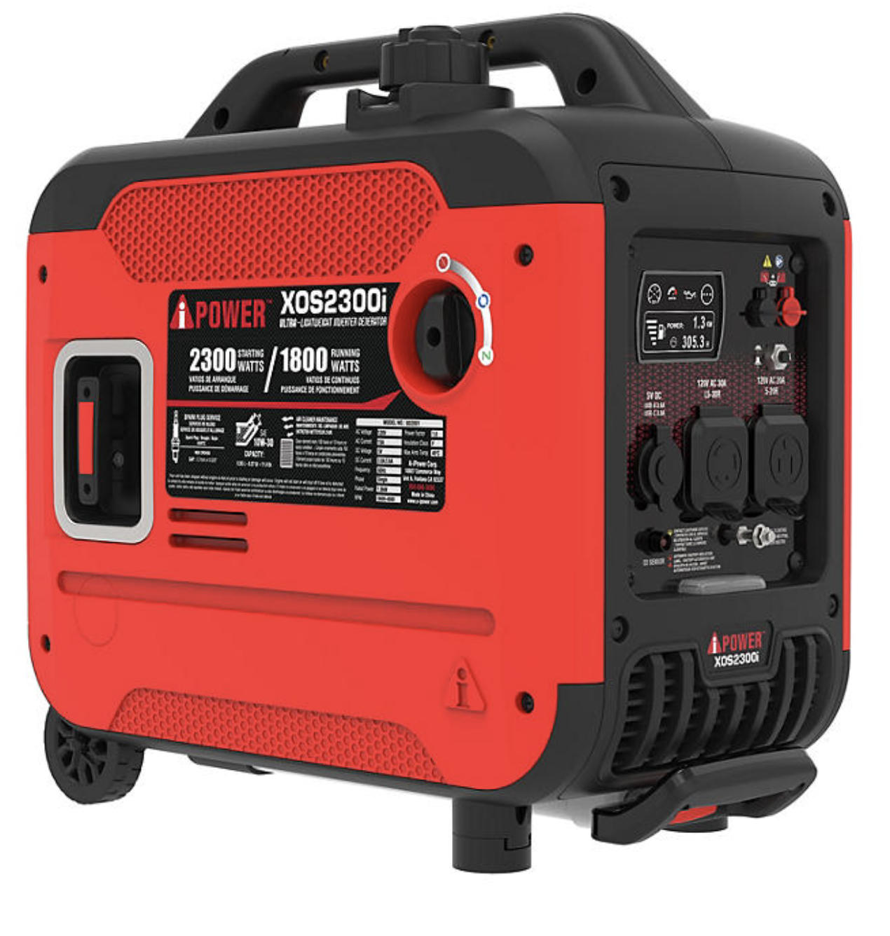 A-iPower Portable Inverter Generator, 2300-Watt CO Sensor, Light-Weight With Telescopic Handle And Wheels XOS2300i - Sam's Club