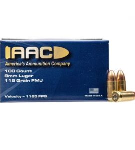 AAC 9mm Ammo 115 Grain FMJ 100rd Box