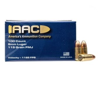 AAC 9mm Ammo 115 Grain FMJ 100rd Box