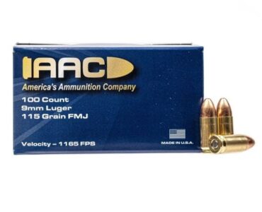 AAC 9mm Ammo 115 Grain FMJ 100rd Box