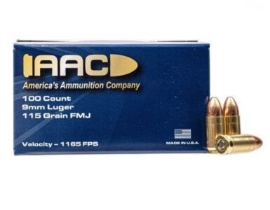 AAC 9mm Ammo 115 Grain FMJ 100rd Box